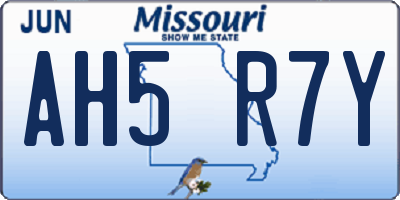 MO license plate AH5R7Y