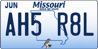 MO license plate AH5R8L