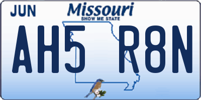 MO license plate AH5R8N