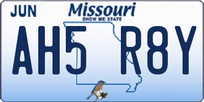 MO license plate AH5R8Y