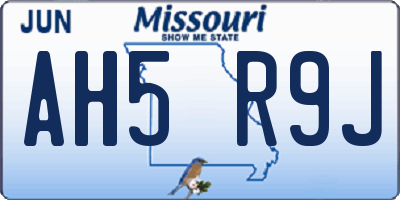 MO license plate AH5R9J