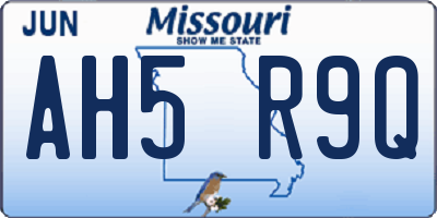 MO license plate AH5R9Q