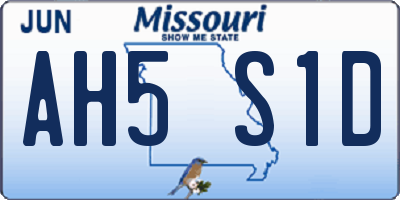 MO license plate AH5S1D