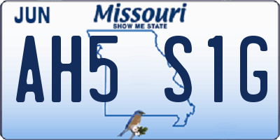 MO license plate AH5S1G