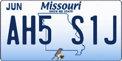 MO license plate AH5S1J