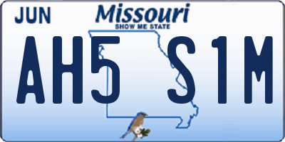 MO license plate AH5S1M