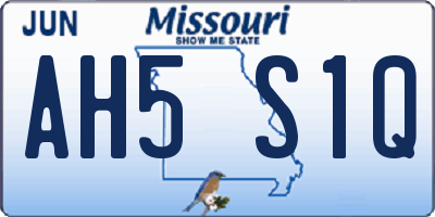 MO license plate AH5S1Q
