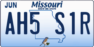 MO license plate AH5S1R