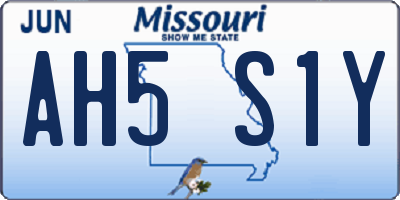 MO license plate AH5S1Y