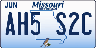 MO license plate AH5S2C