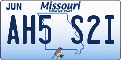 MO license plate AH5S2I
