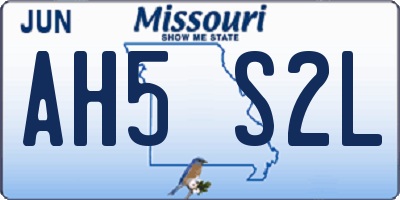 MO license plate AH5S2L