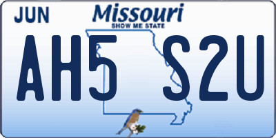 MO license plate AH5S2U