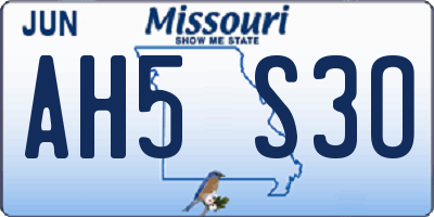 MO license plate AH5S3O
