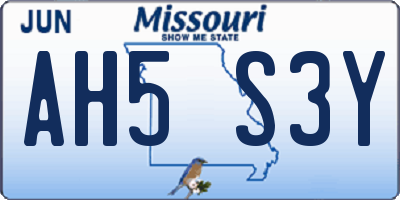 MO license plate AH5S3Y