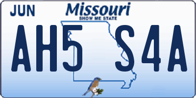 MO license plate AH5S4A