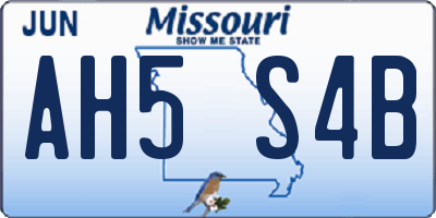 MO license plate AH5S4B