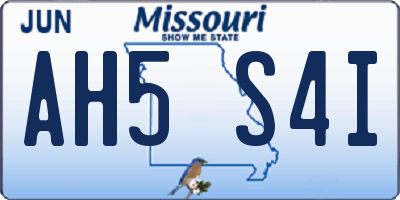 MO license plate AH5S4I