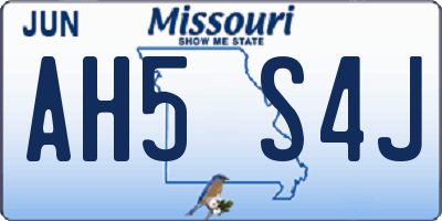 MO license plate AH5S4J