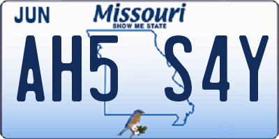 MO license plate AH5S4Y