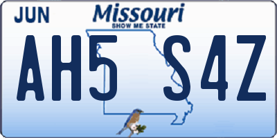 MO license plate AH5S4Z