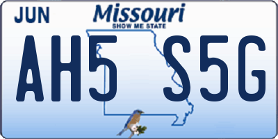 MO license plate AH5S5G