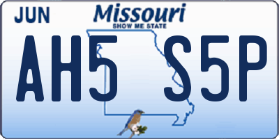 MO license plate AH5S5P