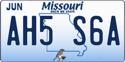 MO license plate AH5S6A