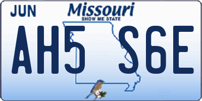 MO license plate AH5S6E