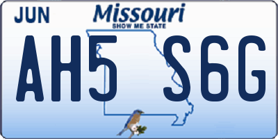MO license plate AH5S6G