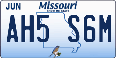 MO license plate AH5S6M