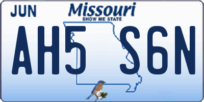 MO license plate AH5S6N