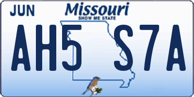 MO license plate AH5S7A