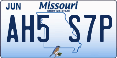 MO license plate AH5S7P