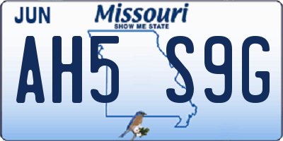 MO license plate AH5S9G