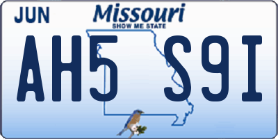 MO license plate AH5S9I