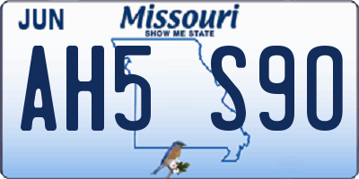 MO license plate AH5S9O