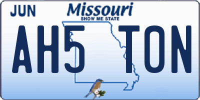 MO license plate AH5T0N