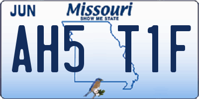 MO license plate AH5T1F