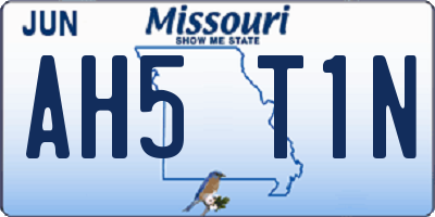 MO license plate AH5T1N