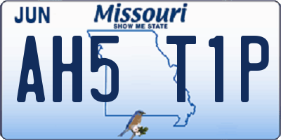 MO license plate AH5T1P
