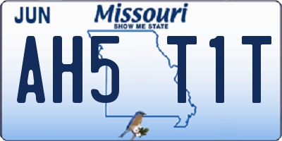 MO license plate AH5T1T