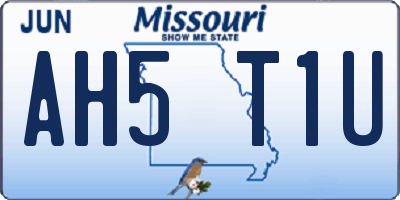MO license plate AH5T1U