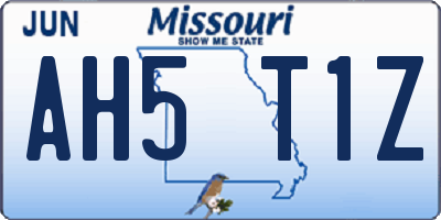 MO license plate AH5T1Z