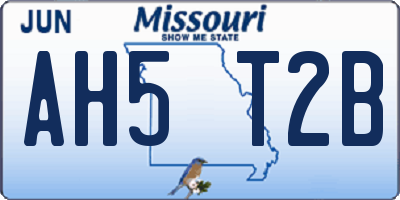 MO license plate AH5T2B