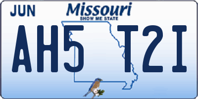 MO license plate AH5T2I