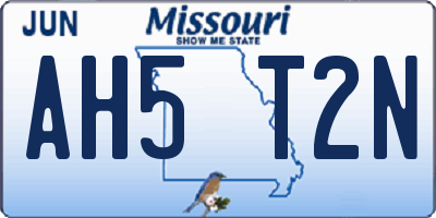 MO license plate AH5T2N
