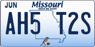 MO license plate AH5T2S