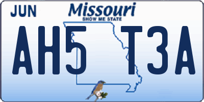 MO license plate AH5T3A