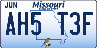 MO license plate AH5T3F